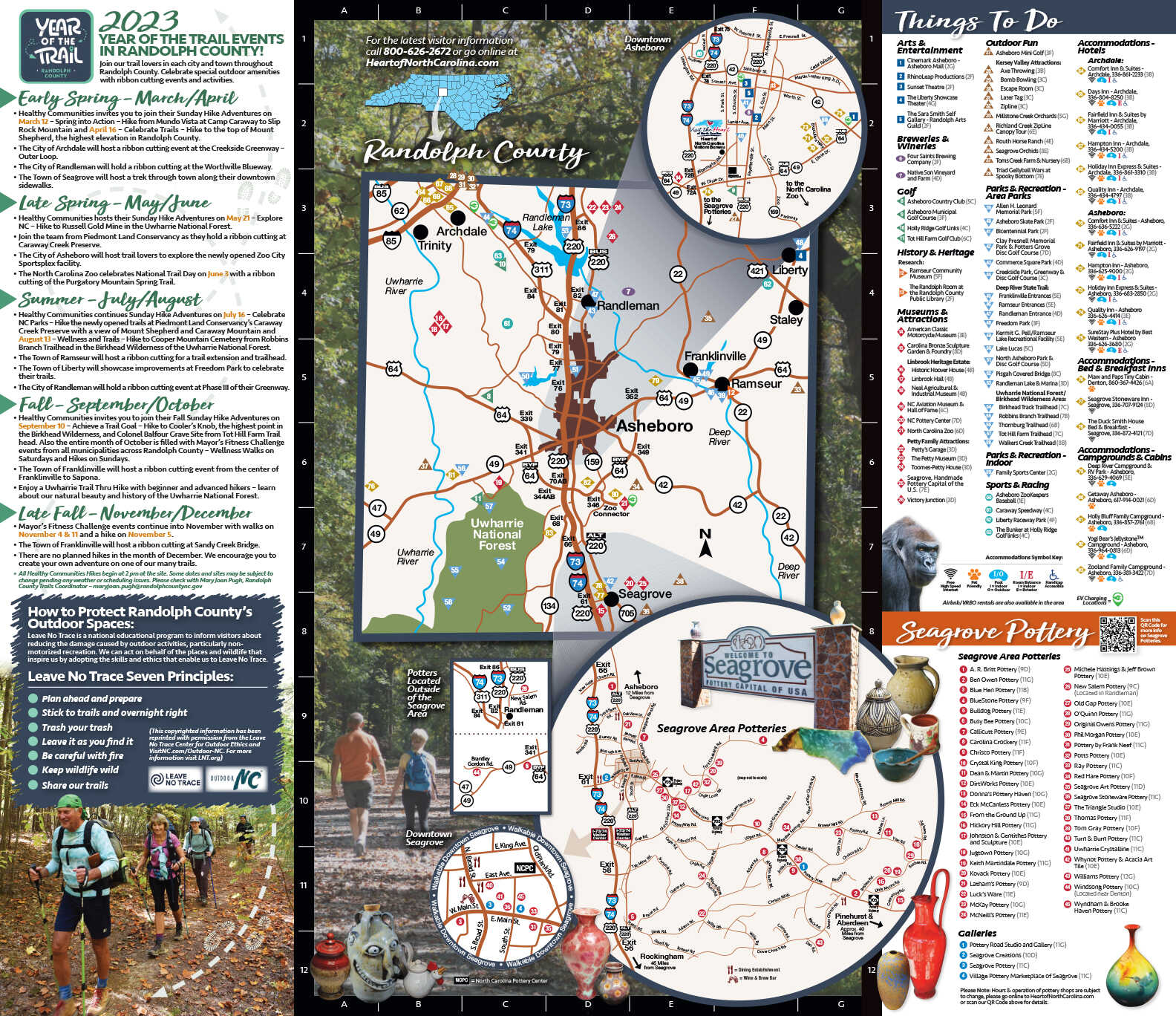 Heart of NC Travel Guide Map 2023
