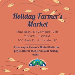 Holiday Farmers Market at Creekside Park